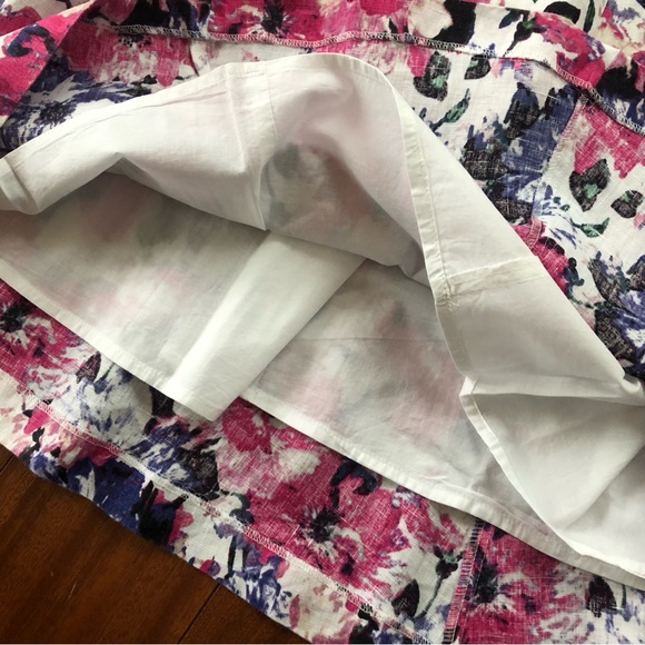 Beautiful Laura Ashley Linen Summer Dress Pink Floral Wedding - Picture 6 of 7